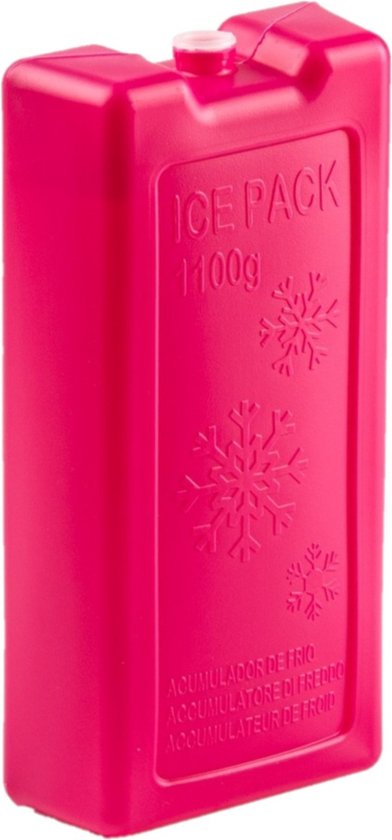 1100 grams koelelementen 22 x 11.5 x 5 cm roze plastic van Campingaz