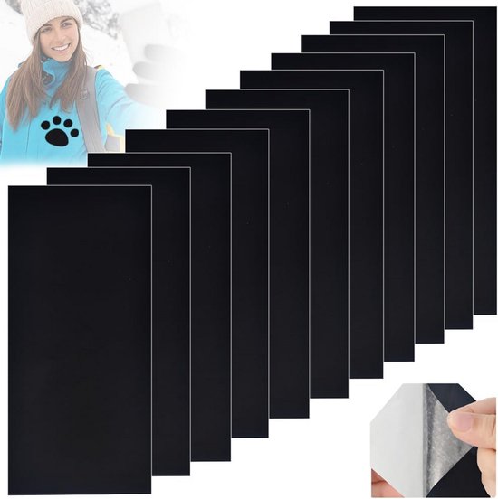 11x Zelfklevende Nylon Reparatie Pleisters Zwart - Waterdicht voor Donsjassen, Tenten & Outdoor Kleding van Merkloos