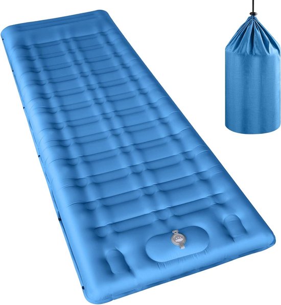 12 cm dikke zelfopblaasbare campingmat - ultralichte rolmat met ingebouwde luchtpomp - opvouwbaar en waterdicht - draagbaar voor buiten kamperen en trekking - tenten van Merkloos