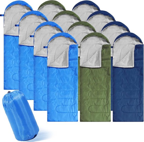 12 stuks 4-seizoenen lichtgewicht waterdichte slaapzakken voor kamperen en backpacken van Merkloos
