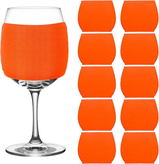 12 Stuks Herbruikbare Neopreen Geïsoleerde Glazenhoezen voor Koude Dranken - Sublimatie Decoratie Accessoires in Oranje