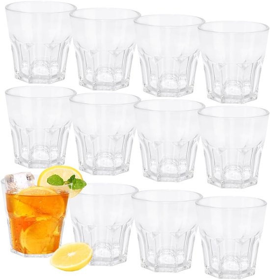 12 Stuks Herbruikbare Plastic Drinkbekers 160ML - Transparante Stapelbare Bekers voor Feesten, Kamperen en Picknicks
