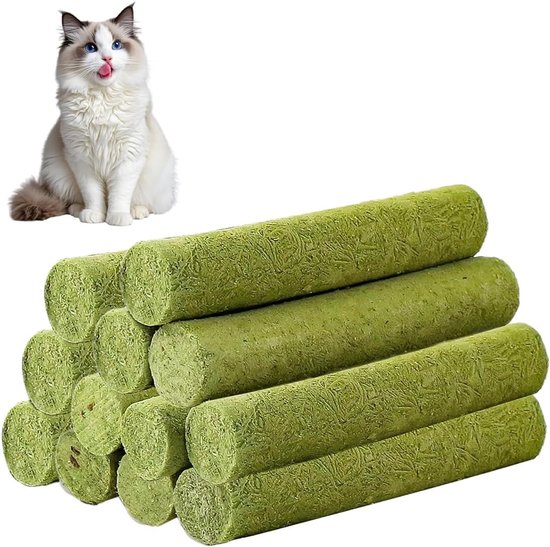 12 stuks kattenkruidstokjes voor katten, gevriesdroogde kattensnacks voor het verwijderen van haarballen en het reinigen van tanden