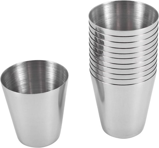 12 Stuks RVS Shotglazen 30ml voor Camping en Reizen, Perfect voor Koffie, Thee en Whisky