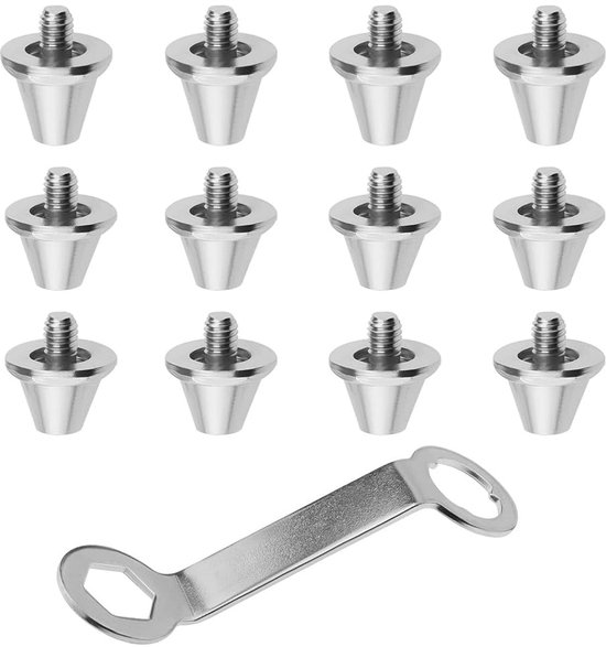 12 Stuks Voetbalnoppen M5 Metalen Noppen Met Sleutel Compatibel Met De Meeste Sneakers Voetbalschoenen van Merkloos