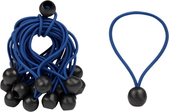 12 stuks zeilspanners spanelastiek 16cm tot 30cm lang , dekzeil spanrubbers met bal, spanelastieken voor zeil elastiek spanner, tentspanner met bol, zeilbinder voor boothoes van Pro Plus