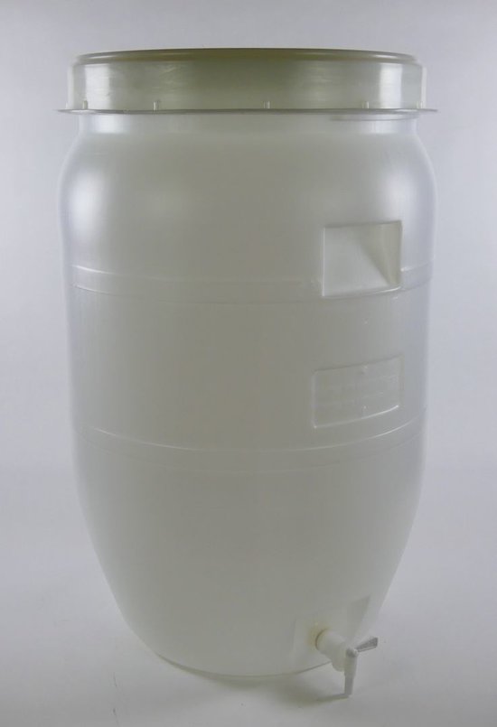 120 Liter Kunststof Drankvat met Kraan en Waterslot - Professionele Kwaliteit voor Drankbereiding en Opslag van FerMan.