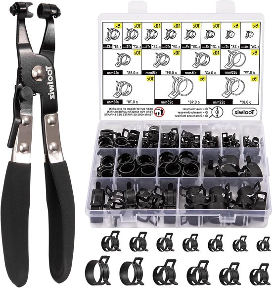 120 Stuks 6-25mm Veer Slangklemmen Assortiment - Diverse Maten voor Brandstof- en Vacuümslangen, Silicone Slangen en Waterleidingen van Merkloos