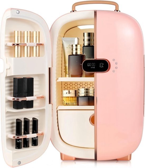 12L Mini Koelkast voor Cosmetica & Huidverzorging met LED Display - Make-up Koeler voor Thuis en Kantoor