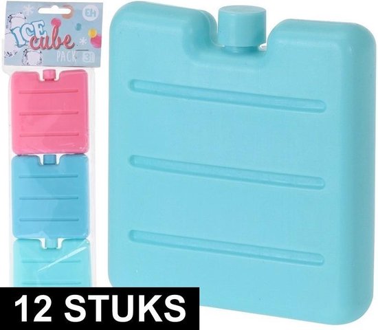 12x Gekleurde mini koelelementen mint/roze/blauw - Kleine koelelementen 7 x 1 x 8 cm 12 stuks van Oh My Home