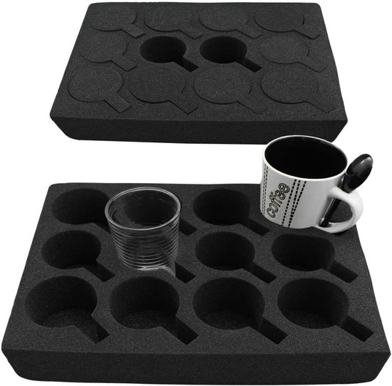 12x Schuimrubber Glashouders Set voor Caravan, Camper en Camping - Bekerhouders Anti-Slip