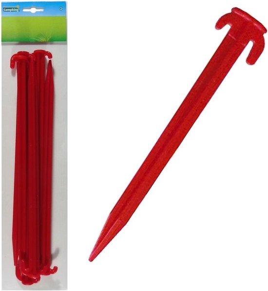 12x Tent haringen van kunststof halfrond 30 cm - Tentharingen - Kampeerspullen - Tent opzetten camping/outdoor benodigdheden van Merkloos