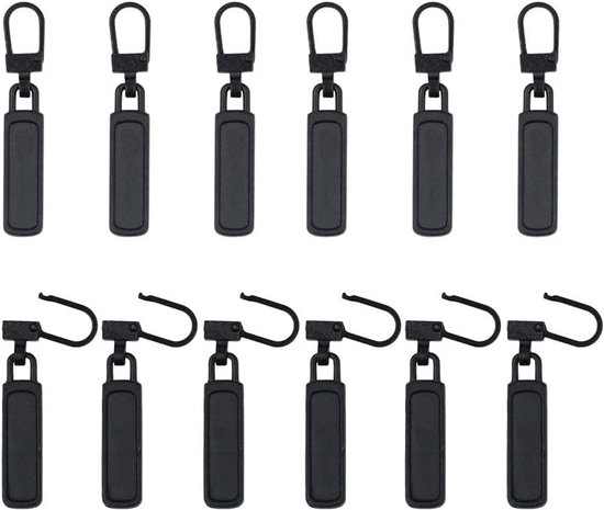 12x Universele Ritssluiting Reparatie Set - Metalen Reserve Ritsen voor Tassen, Kleding en Jassen van Merkloos