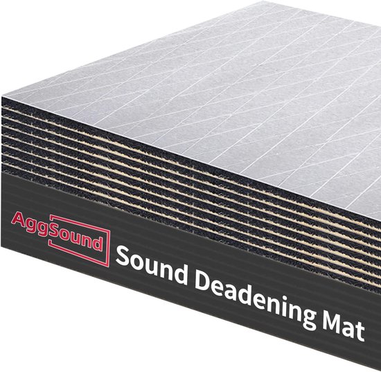 13-delige set 10mm geluidsisolatiematten van aluminiumfolie 40x33cm zelfklevend voor optimale geluids- en warmte-isolatie (1,68 m²)
