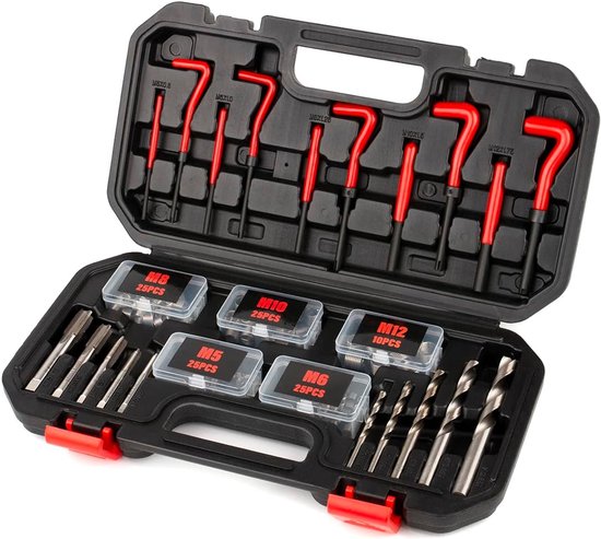 131-delige schroefdraadreparatieset, schroefdraadmof 131-delige set