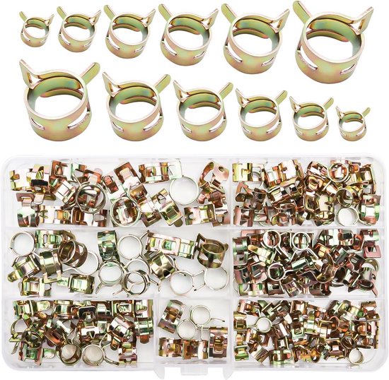 135 Delige Verstelbare Veerslangklem Set 5-12 mm voor Diverse Leidingen