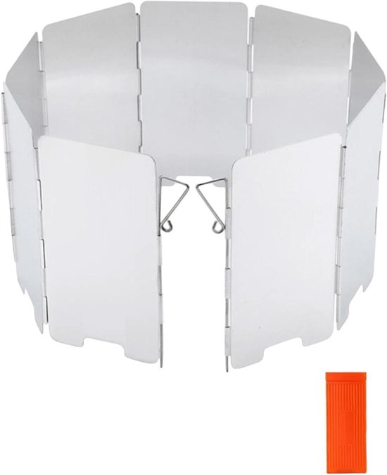14-delige Windscherm voor Kooktoestel, Aluminium Outdoor Windscherm met Opbergzak en Bescherming tegen Wind van Merkloos