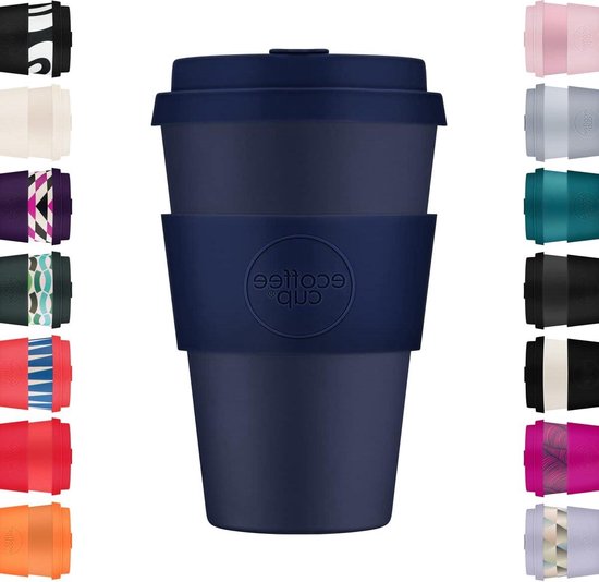 14oz 400ml Reusable Eco-friendly Coffee Cup with Silicone Lid-Sleeve Dark Energy Silicone Foldable Cup van Dark Energy
