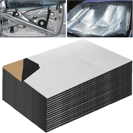15-delige Geluidsisolatiematten voor Auto, 250x180mm, Zelfklevende Isolatiematten, Vochtbestendig, Geluidswerend en Thermisch Isolerend