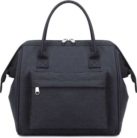 15 liter koeltas, lunchtas voor dames en heren, waterdichte koeltas, groot, herbruikbare lunchzak, broodtas voor het werk, school, reizen en picknick, zwart van Lifewit