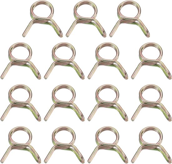 15 Stuks Dubbele Draad Veer Slangklemmen, Binnen Diameter 5mm, Voor Slangen met Buiten Diameter 5-6mm, Brandstofleiding en Siliconen Slang Clips van Zink van Merkloos