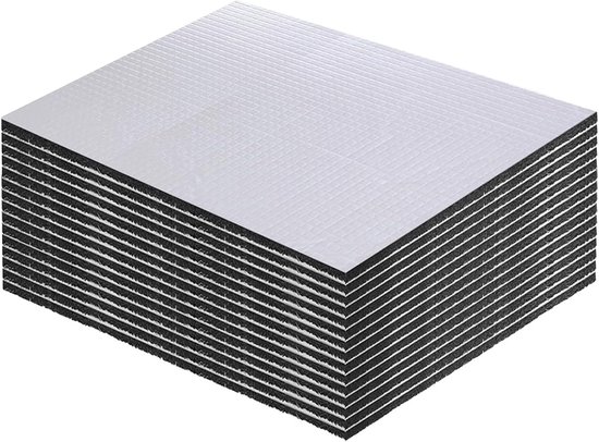 15 stuks zelfklevende anti-dreunmatten voor auto, 40 x 25 cm, 5 mm dik, geluidsisolatie en waterdicht, ideaal voor motorkap en interieurisolatie