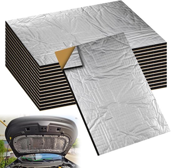 15 stuks zelfklevende isolatiemat voor auto: 250 x 180 x 5 mm, geluidsisolatie, anti-dreun, vuurvast, vochtbestendig en waterdicht
