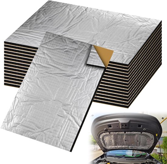 15 stuks zelfklevende isolatiematten voor auto: 250 x 180 x 5 mm, geluidsisolatie, anti-dreun, vocht- en waterbestendig