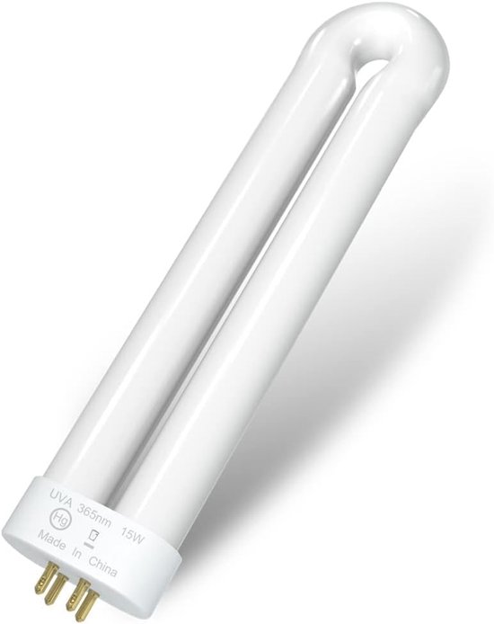 15 W UV-vervangende lamp voor insectenverdelger, 4-pins sokkel, U-vormige gloeilampen, 19 x 4,9 x 2,2 cm, 1 stuks
