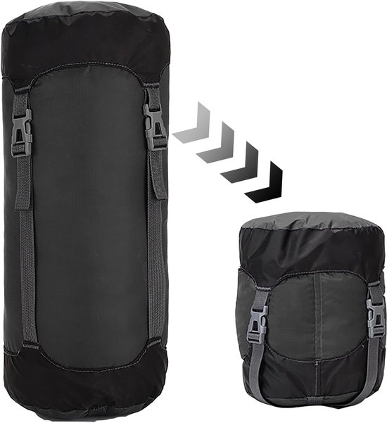 15L - Slaapzak Compressie Opbergzak - Compressie Stuff Sack voor Slaapzak - Nylon Stuff Zak Opbergtas - Waterdichte compressiezak - Slaapzakopberging - Stofzak met trekkoord - voor Slaapzakkleding - 22 * 53cm van Merkloos