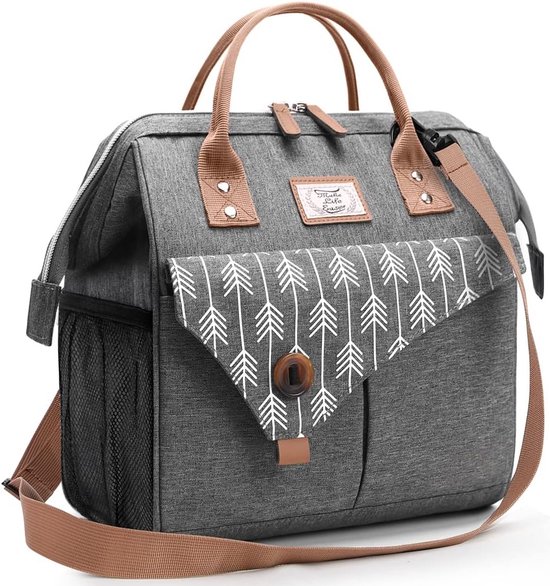 16 l koeltas, lunchtas met schouderriem, kleine koeltas voor werk, picknick, outdoor, grijs van Merkloos