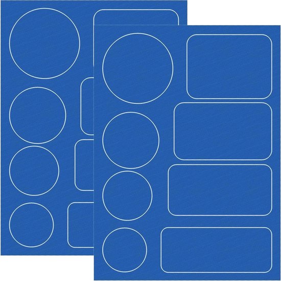 16 stuks donsjack patches, zelfklevende nylon reparatiepleister, mix maten ronde en rechthoekige waterdichte kleefband voor jas, tent, slaapzakken, skibroek, gaten repareren - blauw van Merkloos