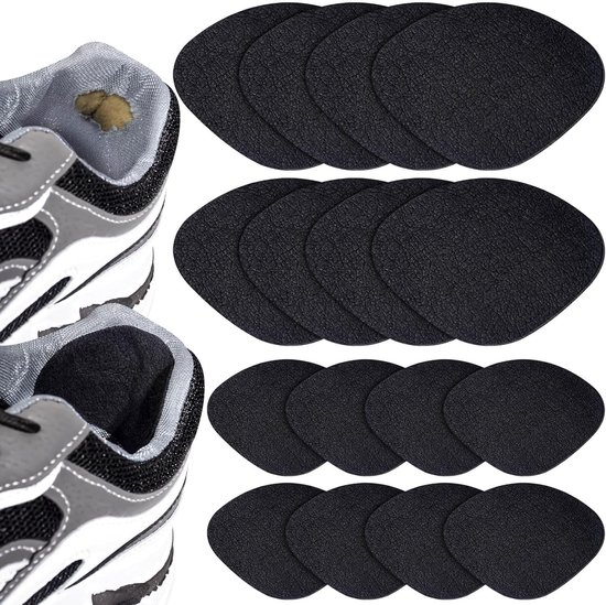 16x Zelfklevende Schoenpatches voor Reparatie van Gaten in Gymschoenen en Leren Schoenen (Zwart)
