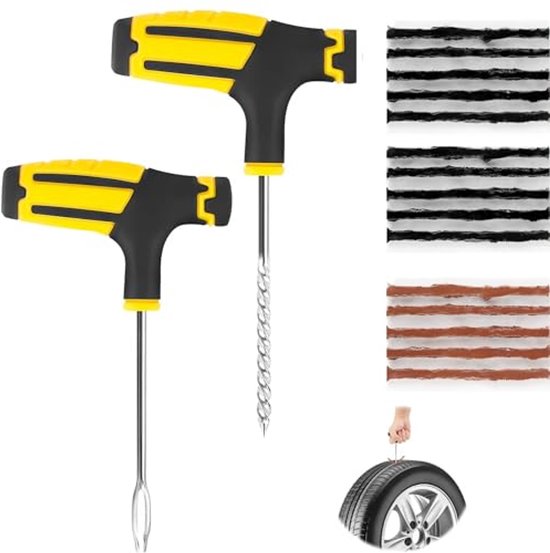 17-delige set voor bandenreparatie, noodhulp bij lekke banden, universele reparatieset voor verschillende voertuigen van Merkloos