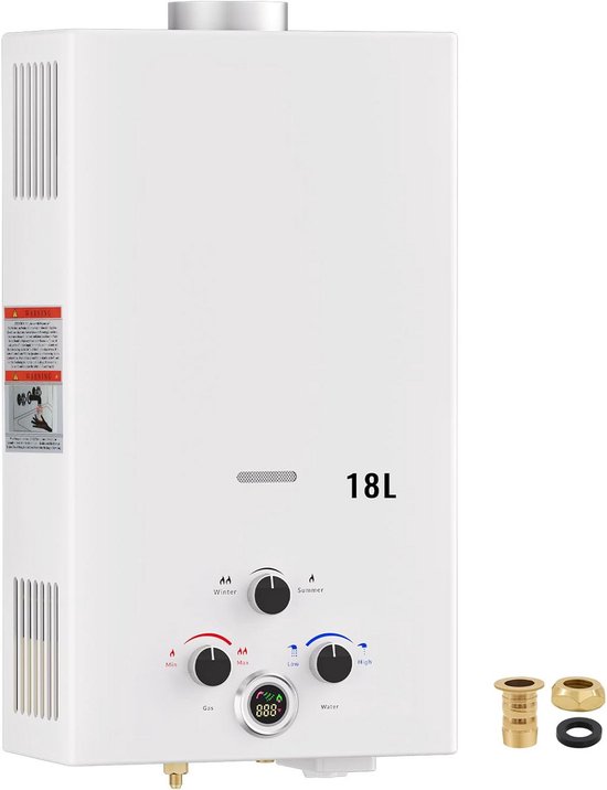 18L Instant Gasboiler voor Binnen en Buiten met Digitaal Display