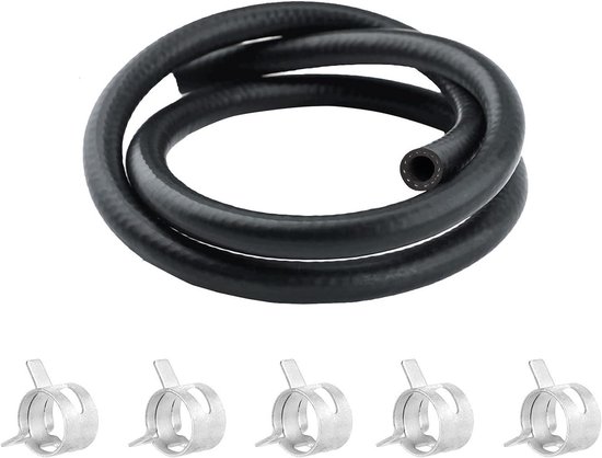 1m 25/64 "Ø 10mm Gasleiding Kit met Klemmen 5 Stuks Klemmen voor Boot Marine Gas Diesel Benzine van Fdit
