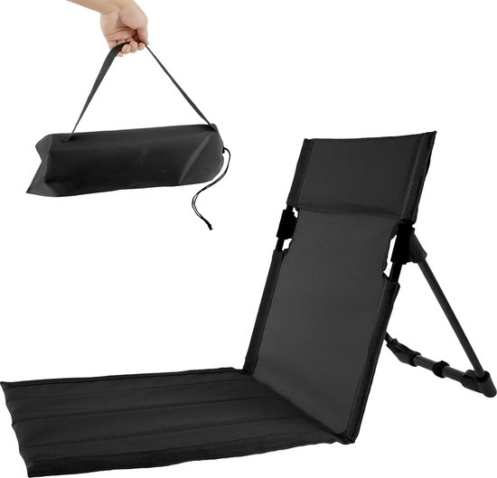 1Stuks(Zwart) opvouwbare kampeerstoel - strandstoel opvouwbaar - campingstoel buiten - draagbare opvouwbare campingstoel met opbergtas, lichtgewicht draagbare strandstoel, strandloungestoel voor vissen, barbecues, picknicken, draagbare strandstoel van 1Stuks