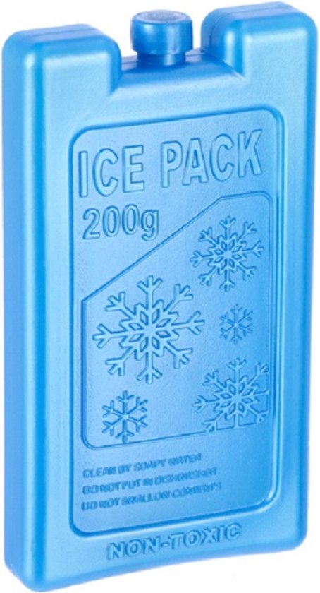 1x Blauwe koelelementen 200 gram 8 x 15 cm - Koelblokken/koelelementen voor koeltas/koelbox van Orange85