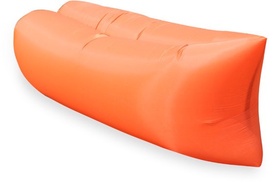 1x Opblaasbare Air Lounger – Draagbare Lazy Sofa, Zitzak en Luchtbed – Perfect voor Camping, Festival, Strand, Tuin en Muziekfestival – Lichtgewicht Opblaasbare Bank met Draagtas -oranje van Merkloos