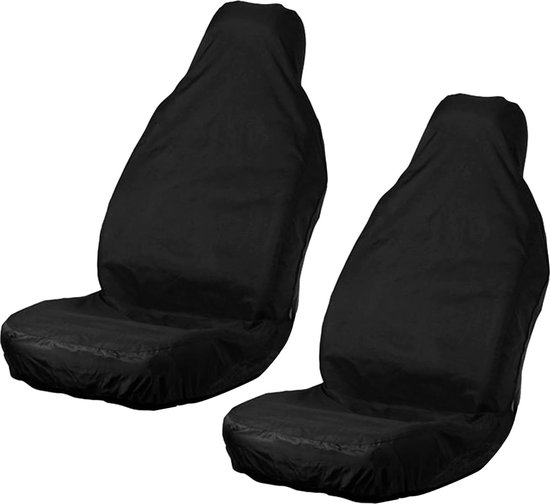 2-delige universele waterdichte autostoelhoezenset, stoelbeschermer voor bestuurdersstoelen, hoogwaardige nylon autostoelhoes in zwart voor honden, kinderen, sport, gemakkelijk schoon te maken van Walser