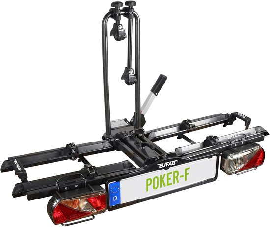 2-FIETSDRAGER OP INKLAPBARE EN KANTELBARE TREKHAAK - EUFAB van Merkloos