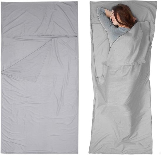 2-in-1 Cabin Sleeping Bag - Dun Comfort Reis Slaapzak - 75 x 210 cm - Ultralight Reis Slaapzak met Kussen Compartment - Ultralicht - Kleine Pakmaat - Binnen Slaapzak - Reis Beddegoed van Parbleu