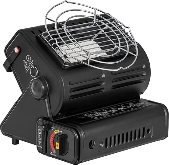 2-in-1 Draagbare Gasverwarming & Kooktoestel voor Camping en Outdoor 1.3kW - Warmtestraler Verwarming met Keramische Brander en Butaangas Compatibiliteit - Ideaal voor Tenten, Caravans en Buitengebruik van Merkloos