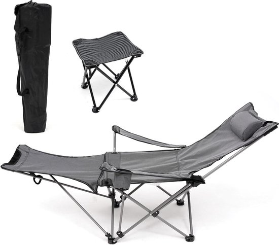 2-in-1 Folding Camping Chair - Lightweight Portable Seat van Merkloos