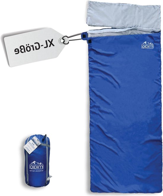 2-in-1 Grote XL zomerslaapzak voor volwassenen - Compressiezak voor kleine verpakkingsmaat - Camping outdoor festivals dekenslaapzak en XL reisdeken in één koppelbaar van Merkloos