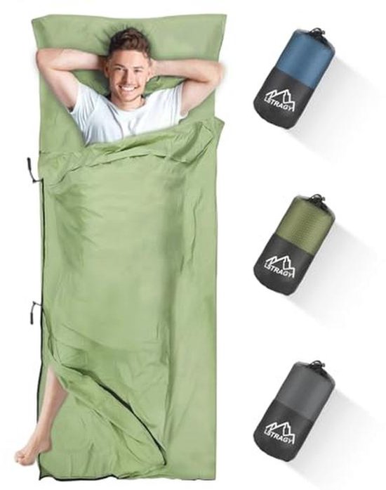 2-in-1 Huttenslaapzak met Voetritssluiting - Comfortabel en Praktisch voor Backpacking en Hutten van Merkloos