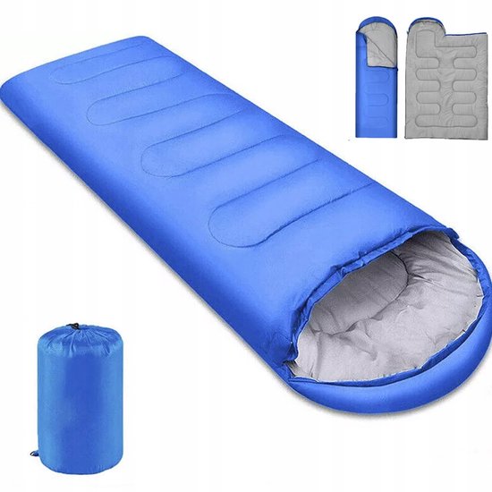 2-in-1 Mummy Slaapzak met Capuchon & Deken - Blauw