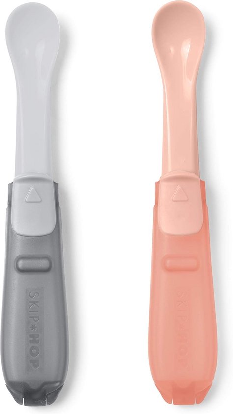 2-pack vouw reislepels grijs en roze
