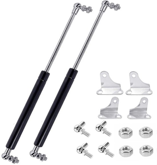 2 pieces gas pressure dampers, gas spring 380 mm 200 N L-shaped gas - ShopVlot