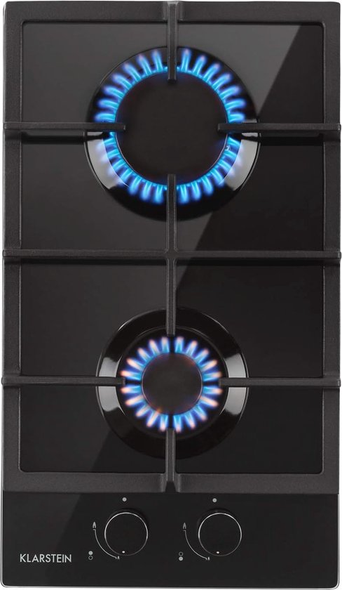 2-pits Gaskookplaat - Zelfvoorzienend, Inbouw, 30 cm, Glaskeramiek, Veiligheidskleppen, Automatische Uitschakeling